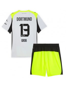 Billige Borussia Dortmund Pascal Gross #13 Bortedraktsett Barn 2025-26 Kortermet (+ Korte bukser)